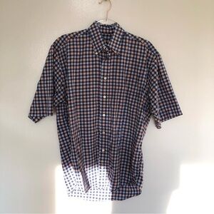Gitman Brothers Short Sleeve Button Down Shirt Plaid Medium flawed